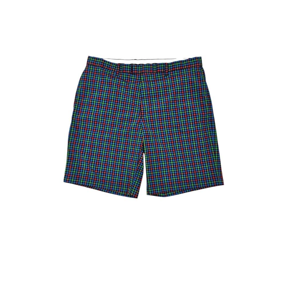 Callaway Mens 38 Multicolor Red Blue Green Gingham Golf Shorts